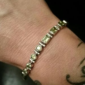 Sterling Silver and Synthetic Peridot Bracelet